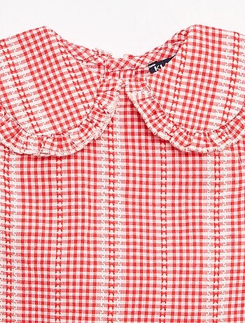 Conjunto vichy de 2 peças: blusa + calças