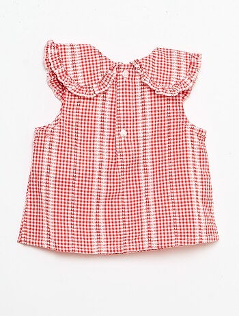 Conjunto vichy de 2 peças: blusa + calças