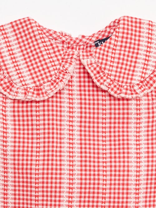 Conjunto vichy de 2 peças: blusa + calças - Kiabi