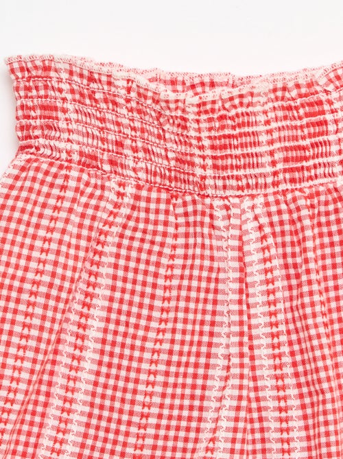 Conjunto vichy de 2 peças: blusa + calças - Kiabi