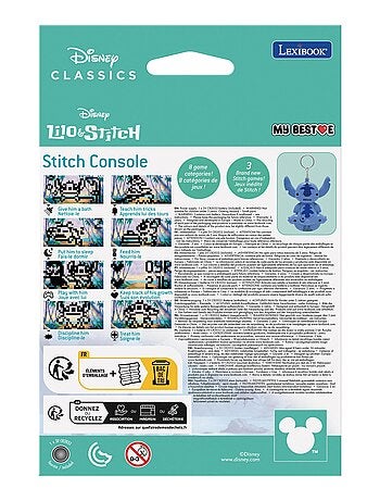 Consola disney stitch my beste® com ecrã lcd que inclui 3 jogos do universo disney stitch