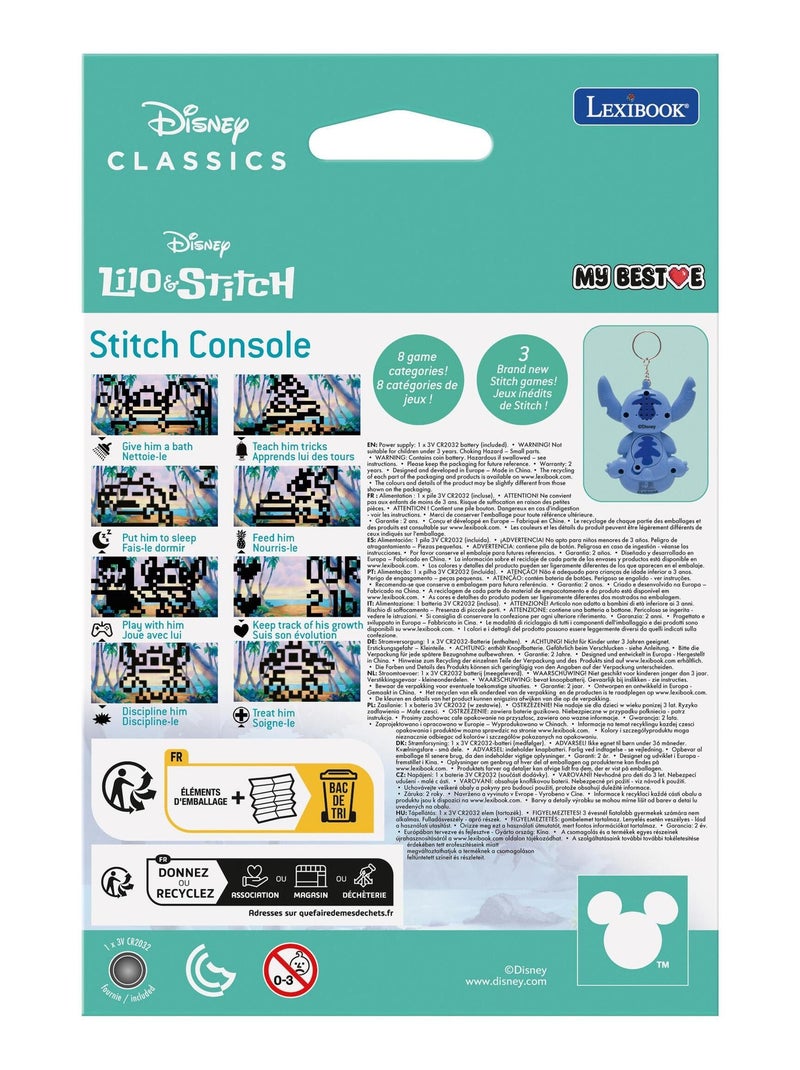 Consola disney stitch my beste® com ecrã lcd que inclui 3 jogos do universo disney stitch Azul - Kiabi