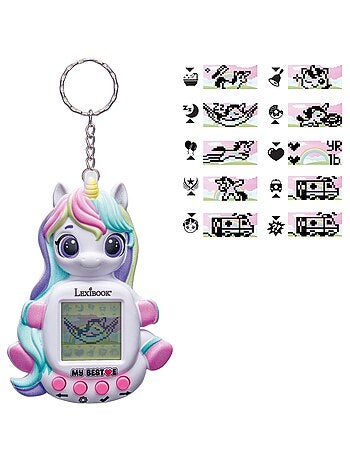 Consola my beste® gigapets® unicorn com ecrã lcd e fecho para portachaves