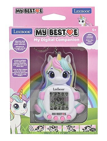 Consola my beste® gigapets® unicorn com ecrã lcd e fecho para portachaves