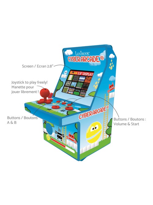Consola portátil cyber arcade® com lcd a cores de 2,8'' e 200 jogos num design retro - Kiabi
