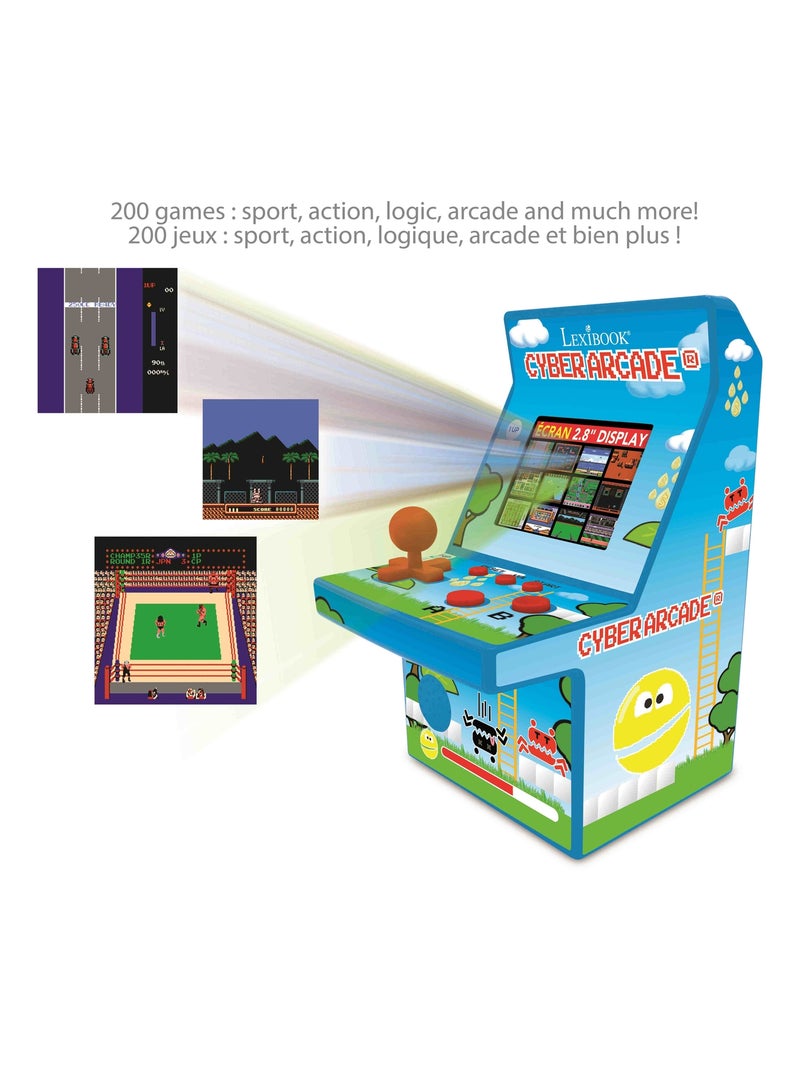 Consola portátil cyber arcade® com lcd a cores de 2,8'' e 200 jogos num design retro Azul - Kiabi