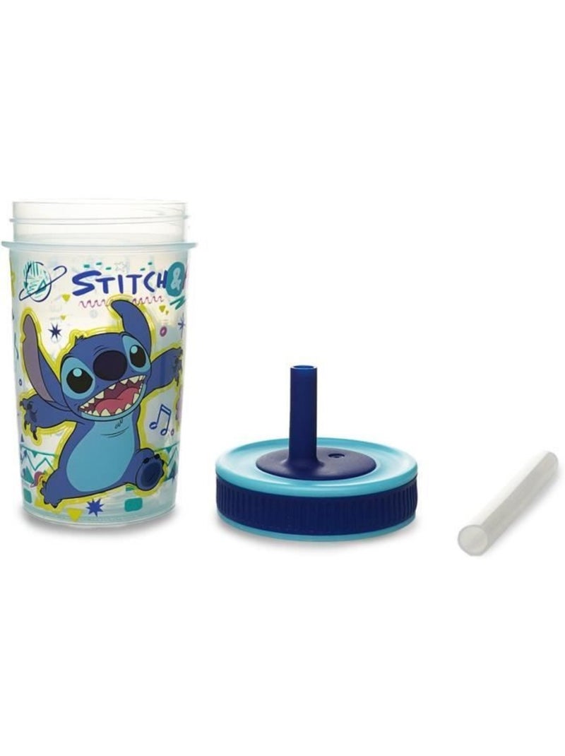 Copo anti-derrame disney lilo & stitch com palhinha 420 ml sem bpa Azul - Kiabi