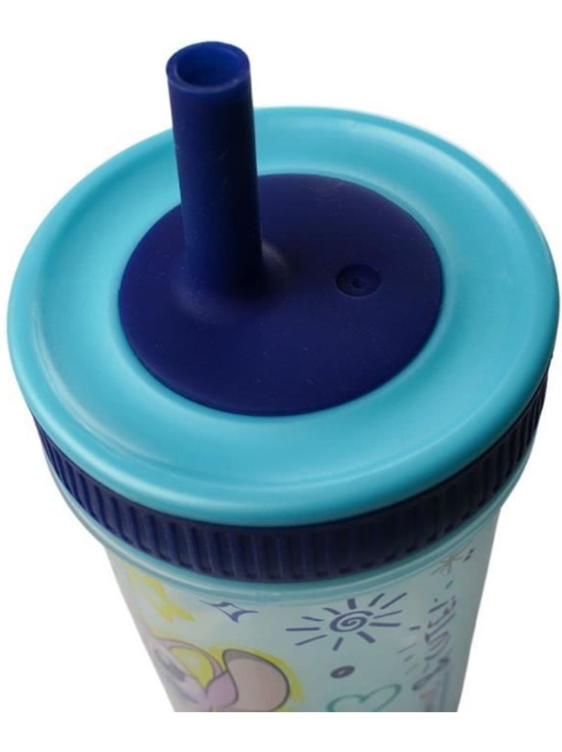 Copo anti-derrame disney lilo & stitch com palhinha 420 ml sem bpa Azul - Kiabi