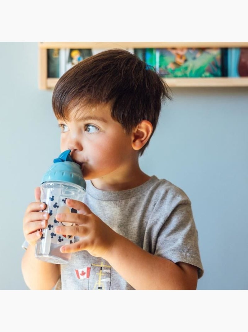 Copo canudo anti-derrame 295 ml thermobaby mickey com clipe Azul - Kiabi