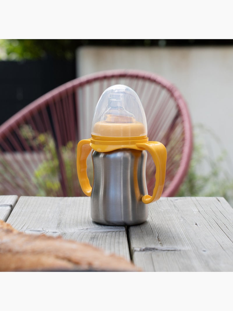 Copo de aprendizagem thermobaby 180 ml inox com bico silicone anti-gota Amarelo-escuro - Kiabi