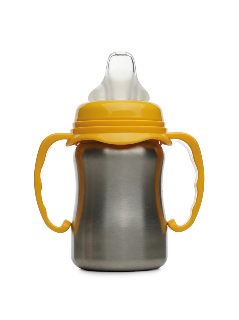 Copo de aprendizagem thermobaby 180 ml inox com bico silicone anti-gota Amarelo-escuro - Kiabi