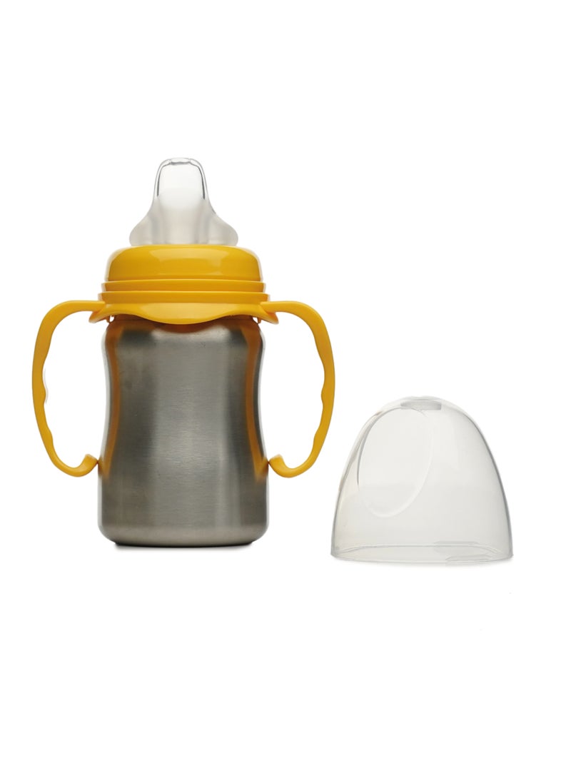 Copo de aprendizagem thermobaby 180 ml inox com bico silicone anti-gota Amarelo-escuro - Kiabi