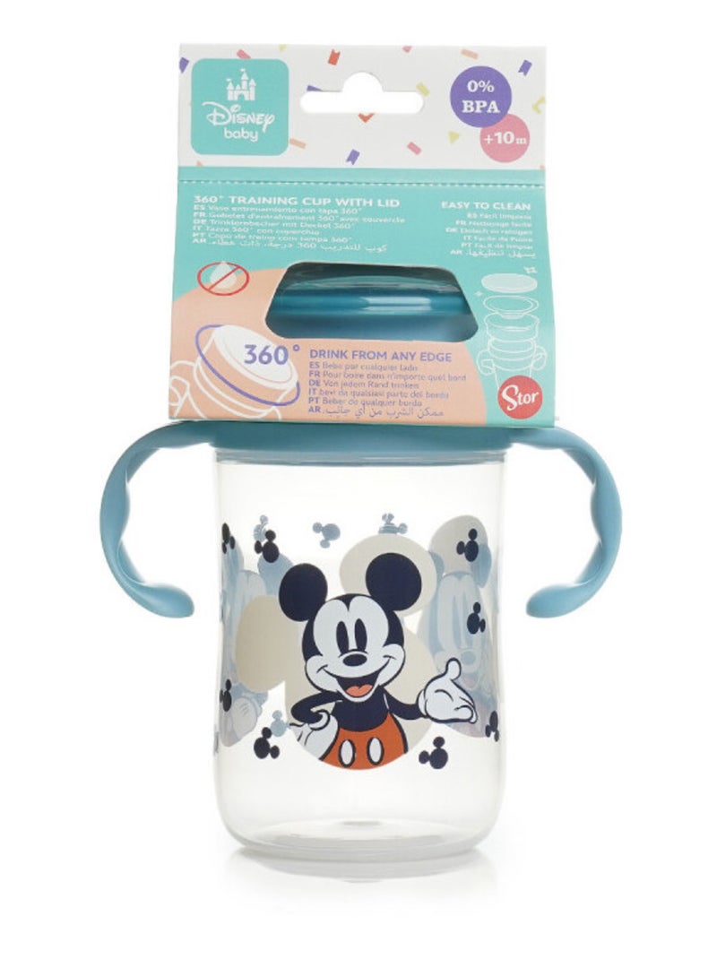 Copo de treino thermobaby 360° mickey com tampa 395 ml antifuga Azul - Kiabi