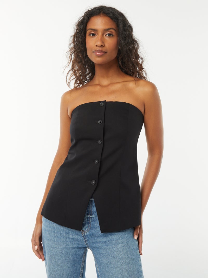 Corpete liso estilo colete de fato Preto - Kiabi