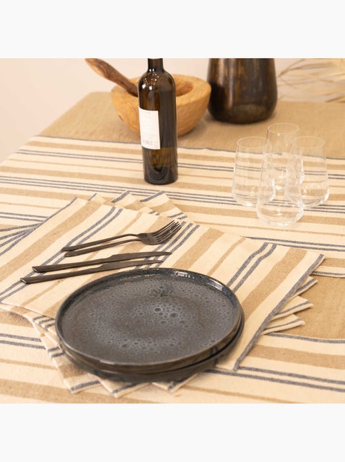 Corredor de mesa às riscas de algodão - Kiabi