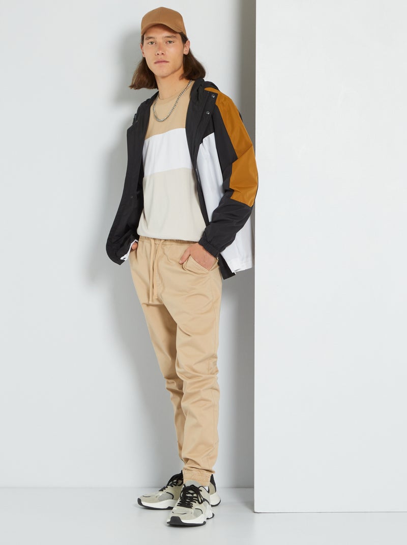 Corta-vento color-block PRETO - Kiabi