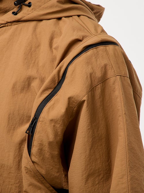 Corta-vento com capuz e mangas removíveis - Kiabi