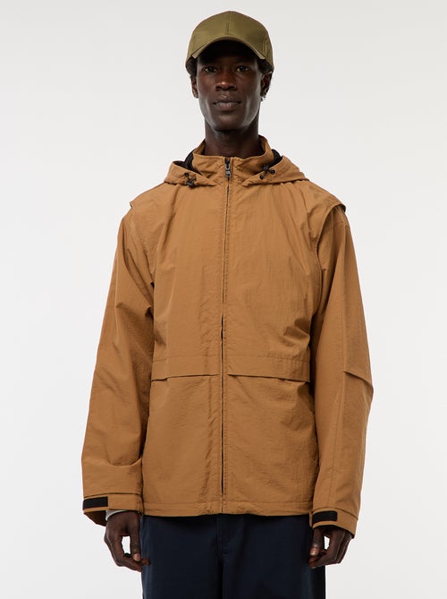 Corta-vento com capuz e mangas removíveis - Kiabi