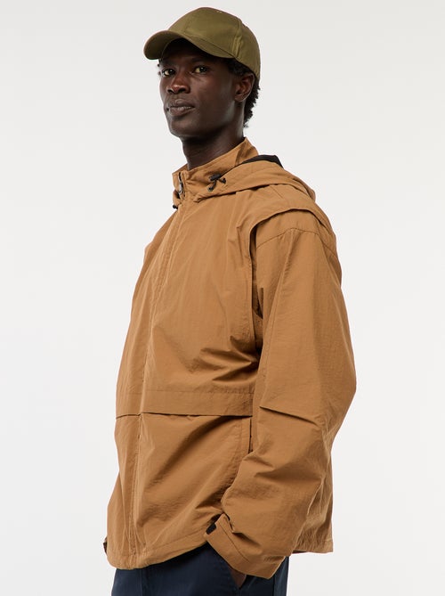 Corta-vento com capuz e mangas removíveis - Kiabi