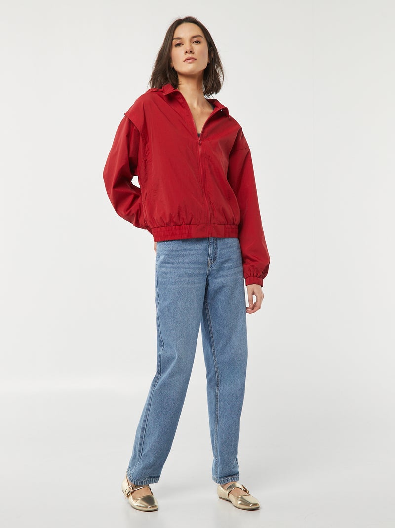 Corta-vento com capuz VERMELHO - Kiabi
