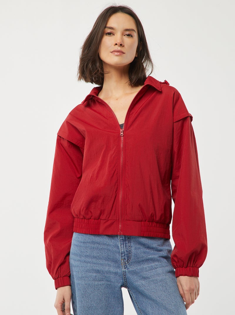 Corta-vento com capuz VERMELHO - Kiabi