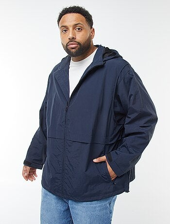 Corta-vento impermeável com capuz com mangas amovíveis