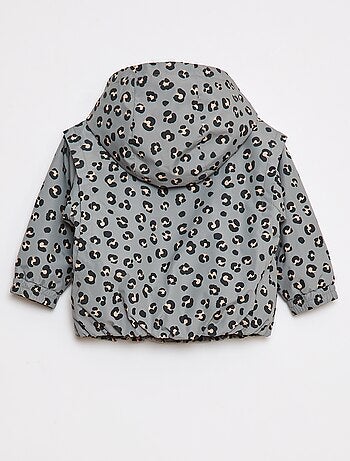 Corta-vento leve com capuz e padrão integral