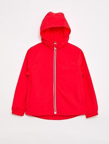 Corta-vento liso dobrável no capuz