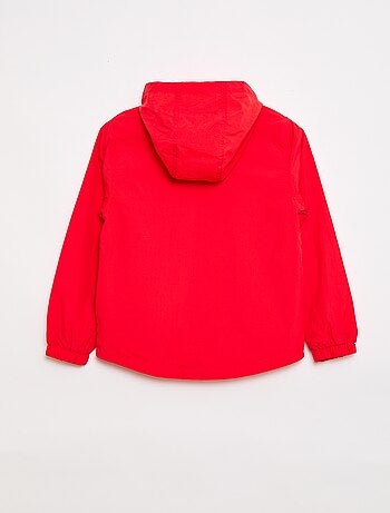 Corta-vento liso dobrável no capuz