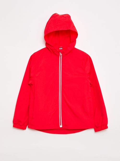 Corta-vento liso dobrável no capuz - Kiabi