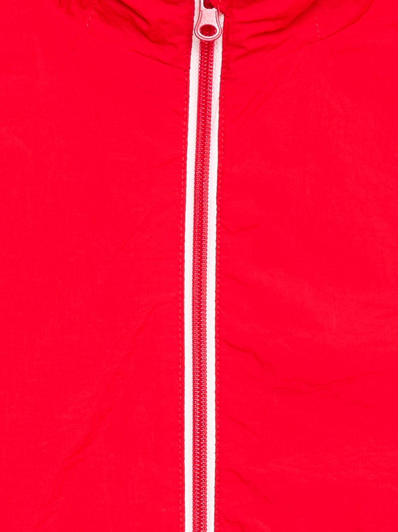 Corta-vento liso dobrável no capuz Vermelho - Kiabi