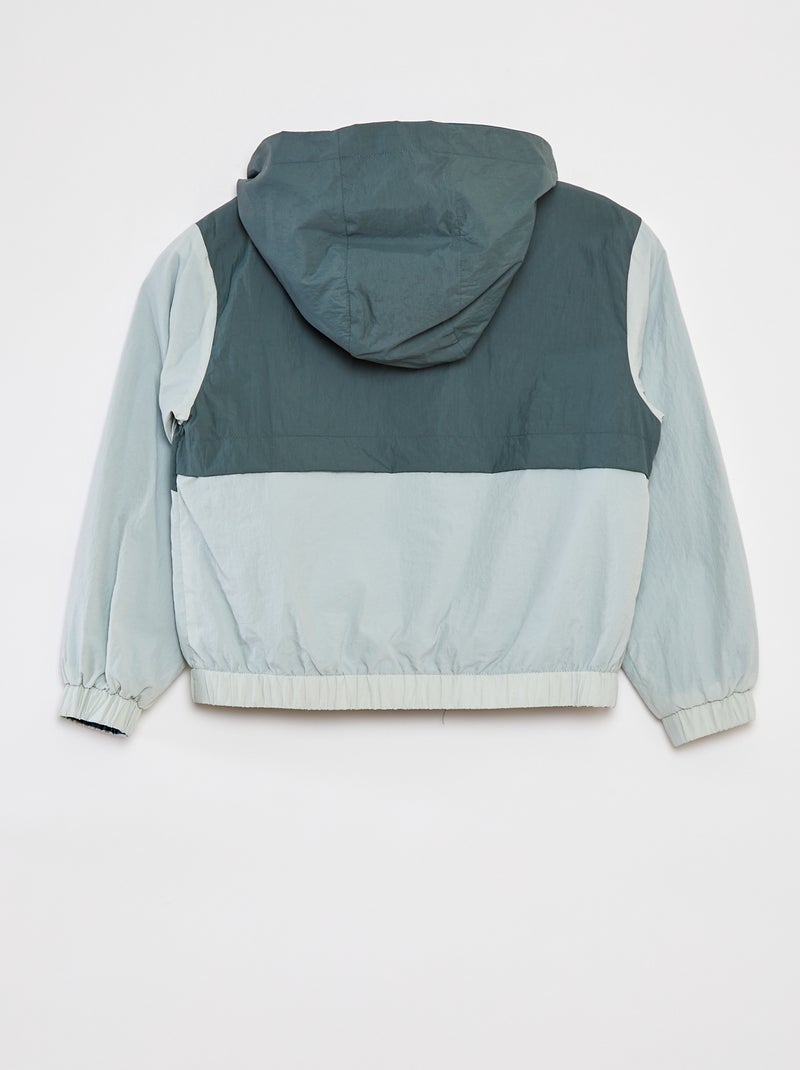 Corta-vento reversível bicolor VERDE - Kiabi