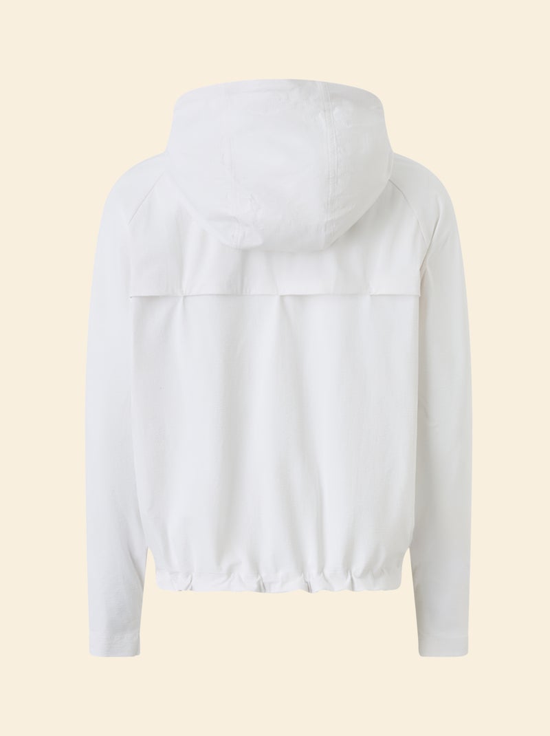 Cortavento desportivo com capuz Branco - Kiabi