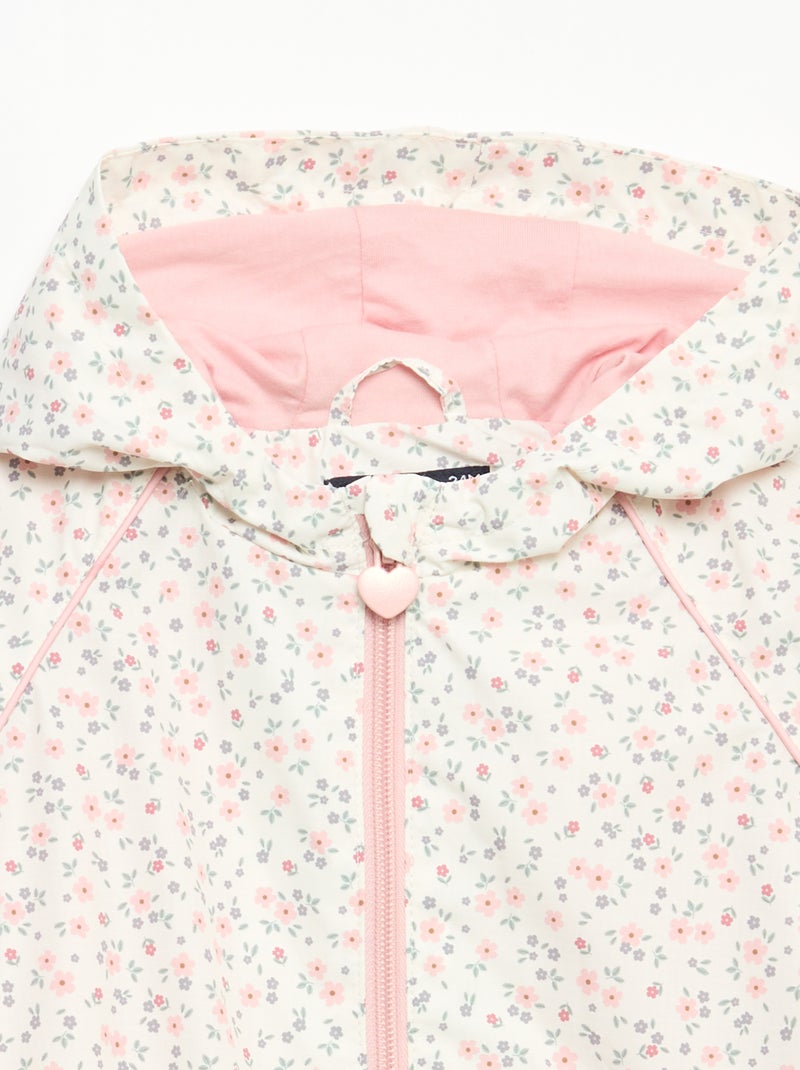 Cortavento leve com capuz Rosa - Kiabi