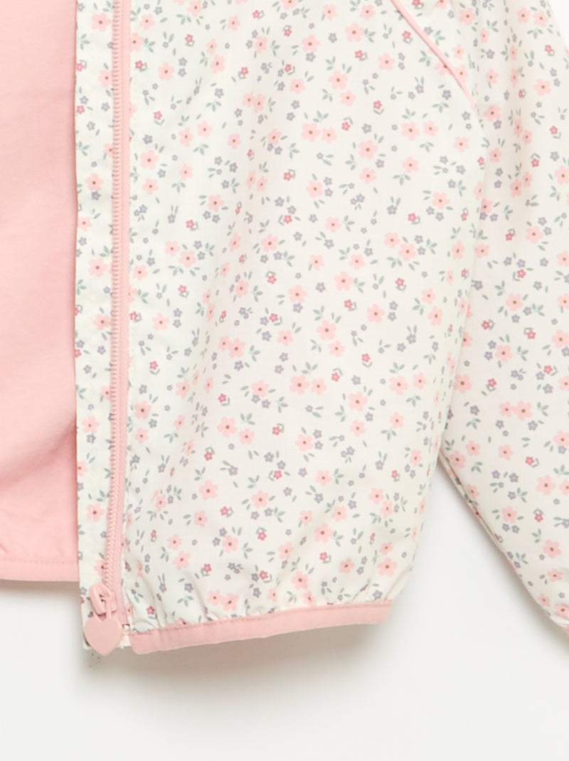 Cortavento leve com capuz Rosa - Kiabi