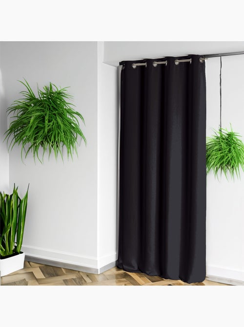 Cortina 100% blackout m1 retardante de chamas preto - Kiabi