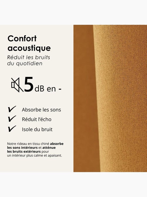 Cortina 100% térmica acústica blackout, mosqueada midnight - Kiabi