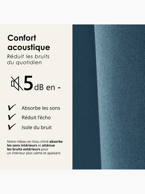 Cortina 100% térmica acústica blackout, mosqueada midnight - Kiabi