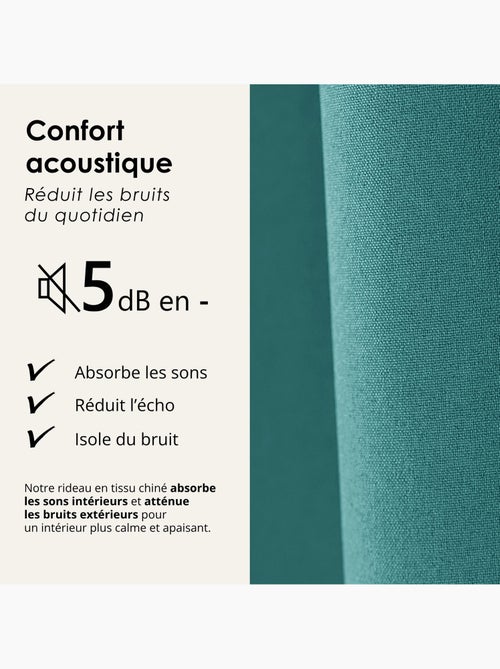 Cortina 100% térmica acústica blackout, mosqueada midnight - Kiabi