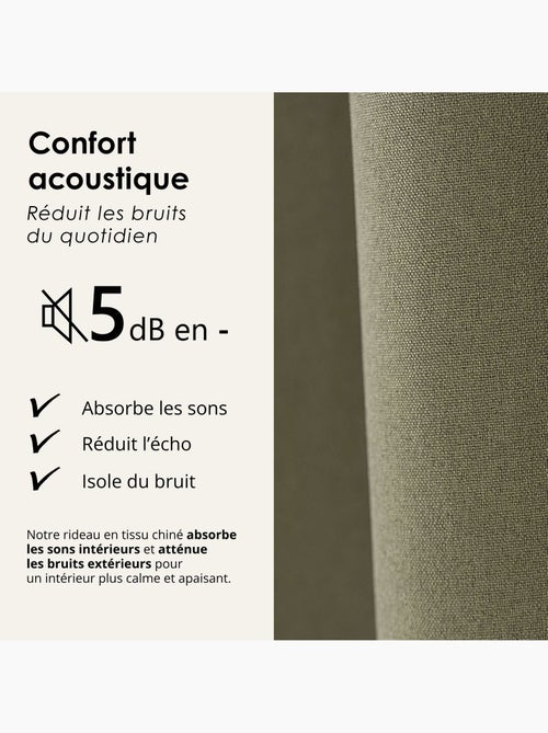 Cortina 100% térmica acústica blackout, mosqueada midnight - Kiabi