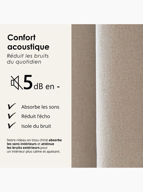 Cortina 100% térmica acústica blackout, mosqueada midnight - Kiabi