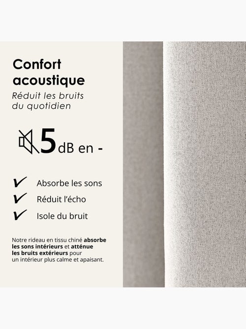 Cortina 100% térmica acústica blackout, mosqueada midnight - Kiabi