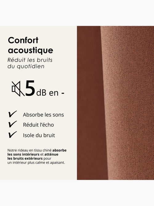 Cortina 100% térmica acústica blackout, mosqueada midnight - Kiabi
