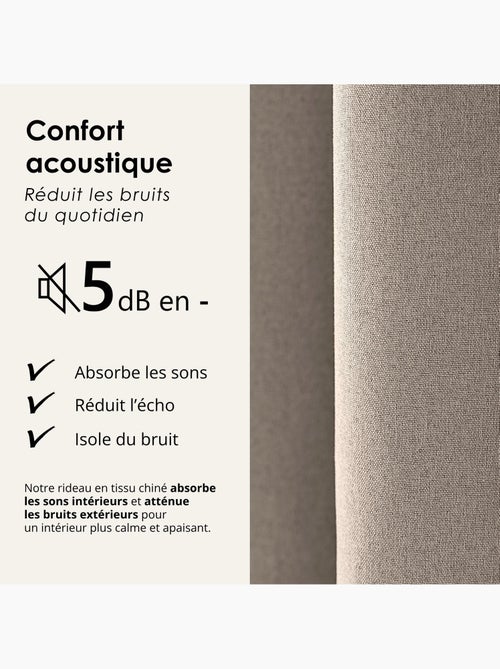 Cortina 100% térmica acústica blackout, mosqueada midnight - Kiabi