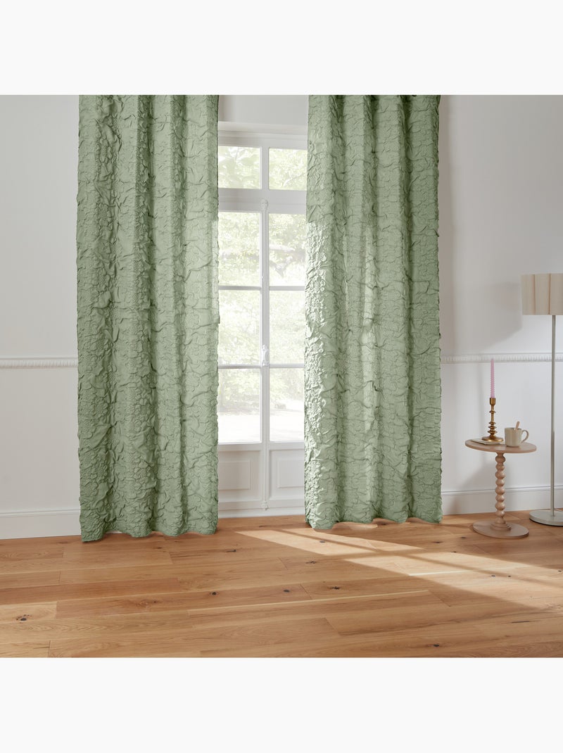 Cortina acolchoada com ilhós Verde - Kiabi