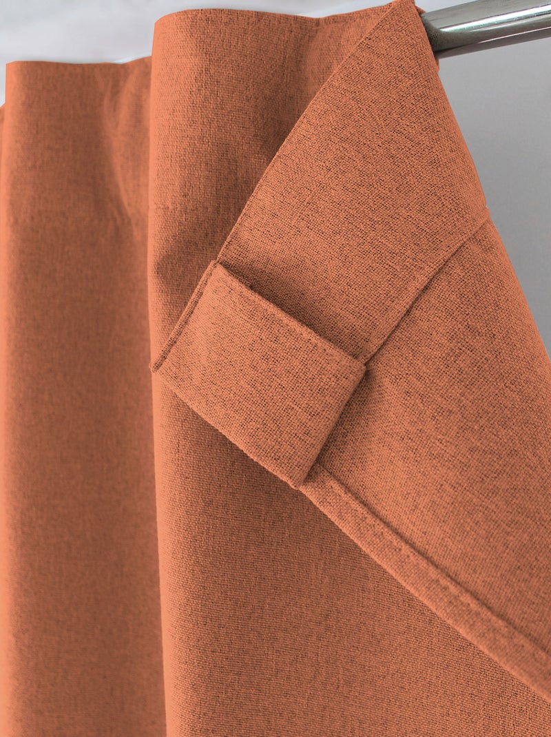 Cortina blackout com efeito cambraia Terracota - Kiabi