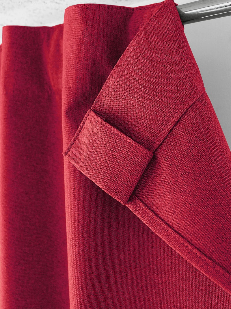 Cortina blackout com efeito cambraia Vermelho - Kiabi