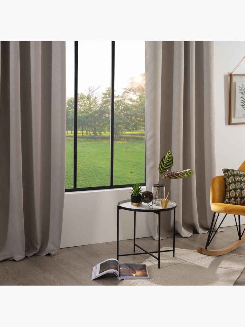 Cortina blackout com folhas em relevo Verde-acinzentado - Kiabi