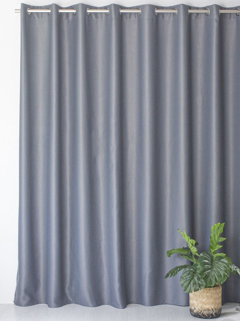 Cortina blackout de arame preto de grande largura Cinza claro - Kiabi