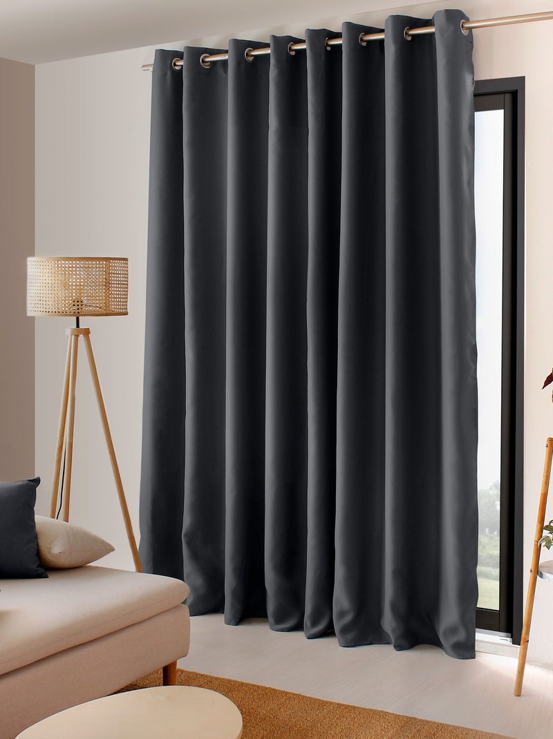 Cortina blackout de arame preto de grande largura Cinza escuro - Kiabi